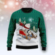 Polar Bear Sleigh Ugly Christmas Sweater, Polar Bear Sleigh 3D All Over Printed Sweater