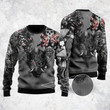 Samurai Oni Mask Tattoo Ugly Christmas Sweater, Samurai Oni Mask Tattoo 3D All Over Printed Sweater
