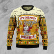 Christmas Most Wonderful Time For Beer Ugly Christmas Sweater, Christmas Most Wonderful Time For Beer 3D All Over Printed Sweater