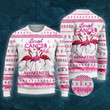 Flamingo Breast Cancer Awareness Ugly Christmas Sweater, Flamingo Breast Cancer Awareness 3D All Over Printed Sweater