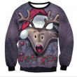 Reindeer Santa Hat Ugly Christmas Sweater, Reindeer Santa Hat 3D All Over Printed Sweater