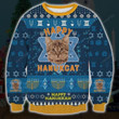 Happy Hanukcat Ugly Christmas Sweater, Happy Hanukcat 3D All Over Printed Sweater