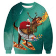 Fire-breathing Dinosaur Ugly Christmas Sweater, Fire-breathing Dinosaur 3D All Over Printed Sweater