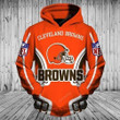 Men / Women Cleveland Browns 3D Hoodie, Cleveland Browns Hoodie, NFL Cleveland Browns Apparel