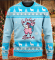 Pink Llama Ugly Christmas Sweater, Pink Llama 3D All Over Printed Sweater