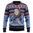 Santa Hockey Ugly Christmas Sweater, Santa Hockey 3D All Over Printed Sweater