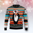Colorful Pattern Penguin Ugly Christmas Sweater, Colorful Pattern Penguin 3D All Over Printed Sweater