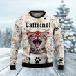 Cat Caffeine Ugly Christmas Sweater, Cat Caffeine 3D All Over Printed Sweater