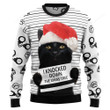 Black Cat Knocked Down Xmas Tree Ugly Christmas Sweater, Black Cat Knocked Down Xmas Tree 3D All Over Printed Sweater