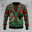 Cat Pocket Xmas Ugly Christmas Sweater, Cat Pocket Xmas 3D All Over Printed Sweater