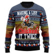 Chicken It Twice Ugly Christmas Sweater, Chicken It Twice 3D All Over Printed Sweater