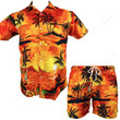 Sunset Orange Hawaiian Shirt And Shorts Combo