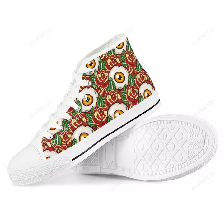 Eye And Flower High Top Shoes