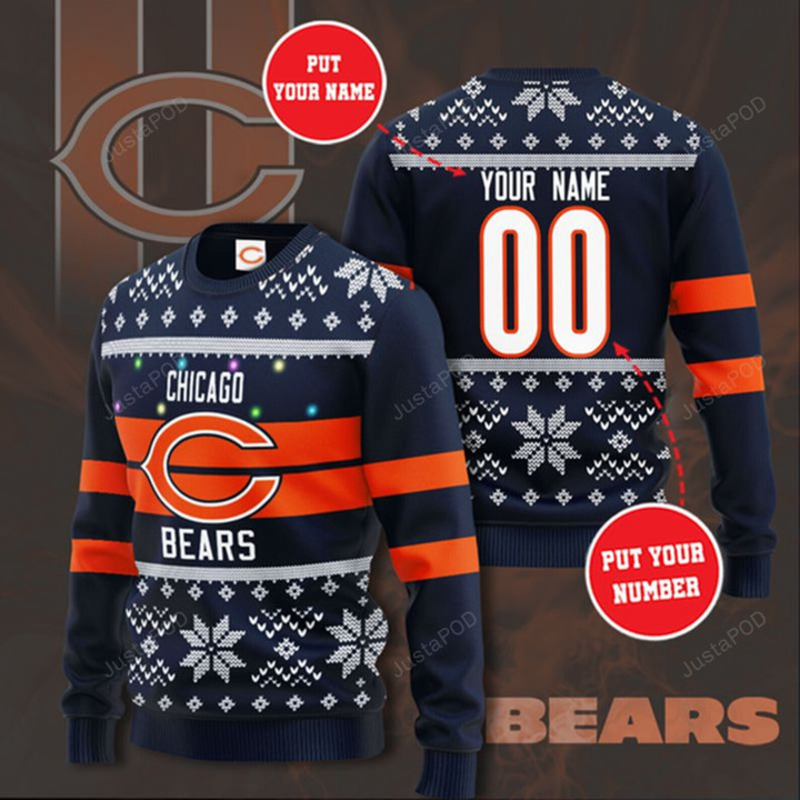 Personalized chicago bears christmas sweater
