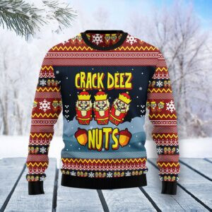 Nutcracker Crack Deez Nuts For Unisex Ugly Christmas Sweater, All Over Print Sweatshirt