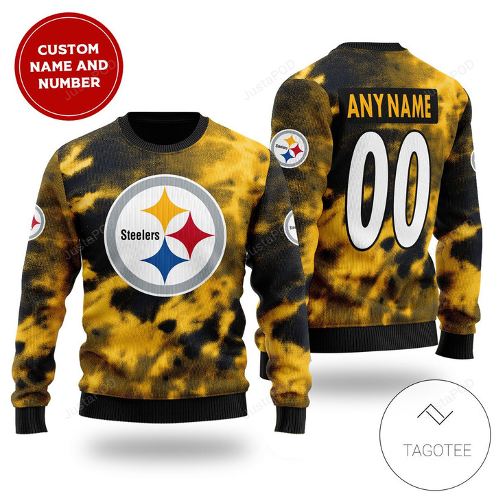 Personalized NFL Pittsburgh Steelers Die Tie Ugly Christmas Sweater