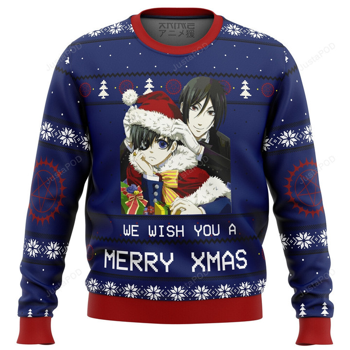 Black Butler Merry Xmas Ugly Christmas Sweater