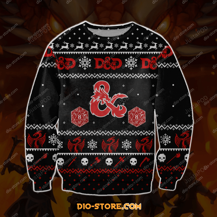 Dungeons Dragons Ugly Christmas Sweater, All Over Print Sweatshirt
