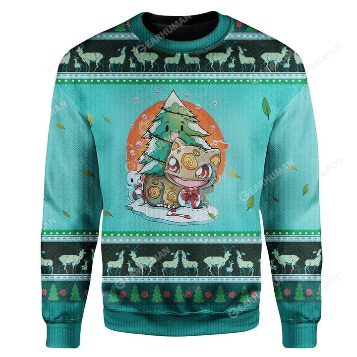 Bulbasaur Ugly Christmas Sweater, All Over Print Sweatshirt
