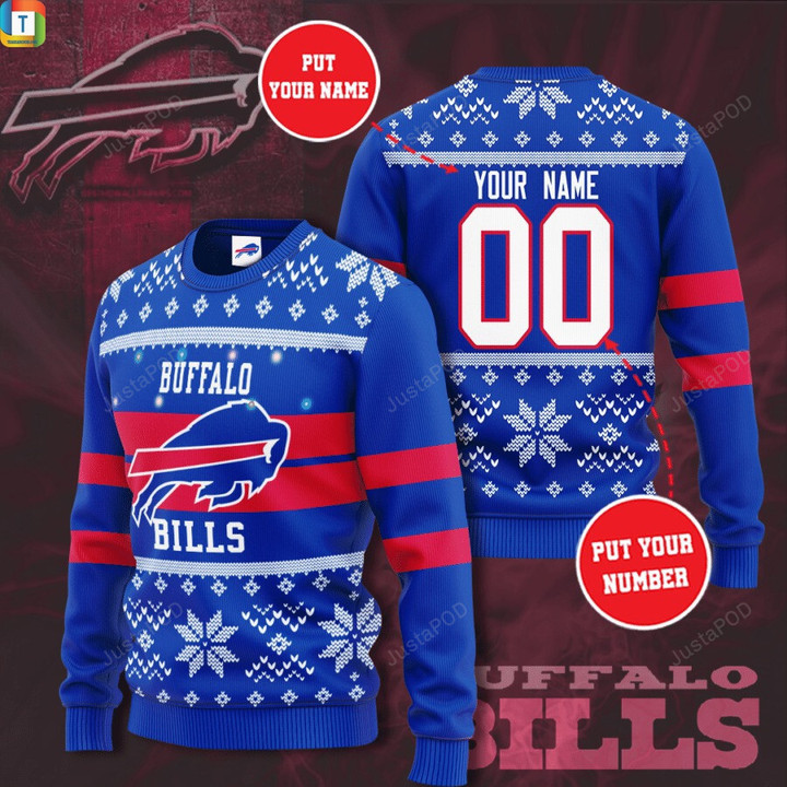NFL buffalo bills personalized ugly christmas sweater