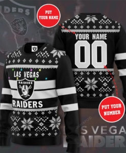 Personalized Las Vegas Raiders Football Ugly Christmas Sweater