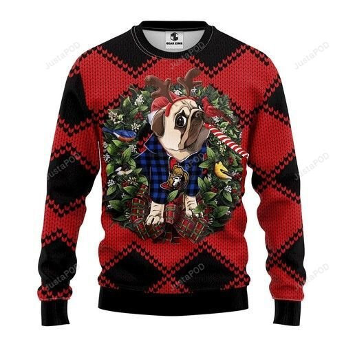 Nhl Ottawa Senators Pug Dog Ugly Christmas Sweater, All Over...