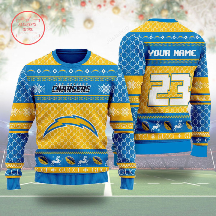 Los Angeles Chargers Gucci Ugly Christmas Sweater