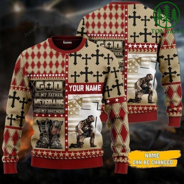 God Is My Father Veteran Are My Brothers Ugly Sweater