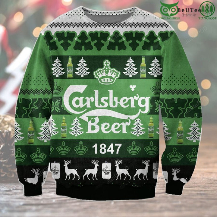 Carlsberg Beer Drinking Christmas Ugly Sweater