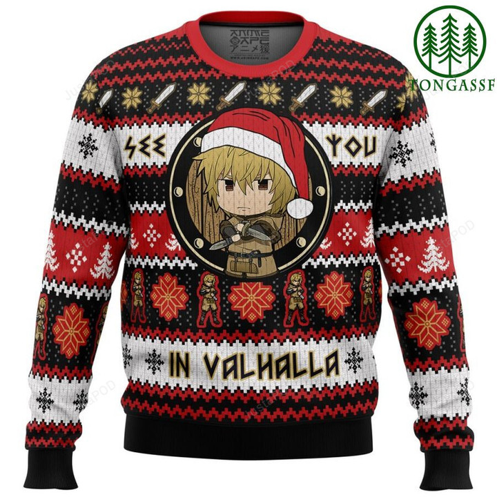 See You in Valhalla Vinland Saga Christmas Ugly Sweater