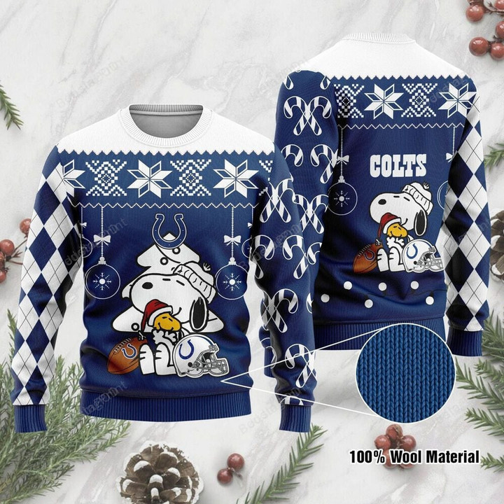 Indianapolis Colts Charlie Brown Snoopy Ugly Christmas Sweater