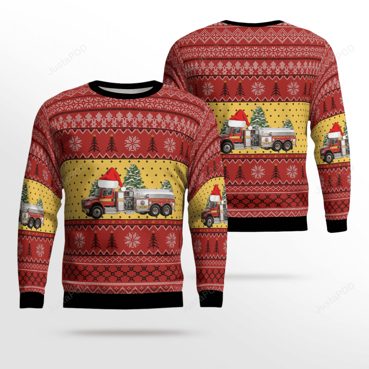 Florida Jacksonville Fire and Rescue Department Ugly Christmas Sweater