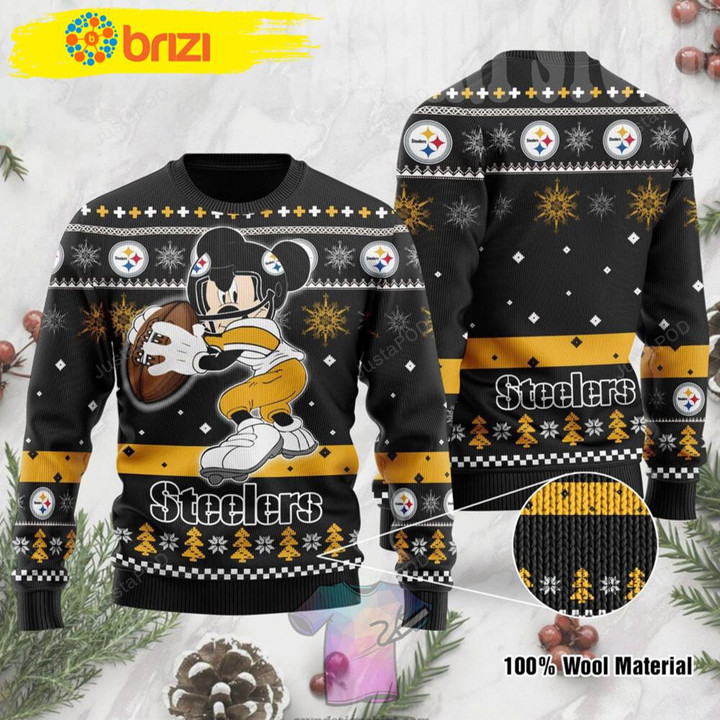 Mickey Mouse Pittsburgh Steelers Ugly Christmas Sweater