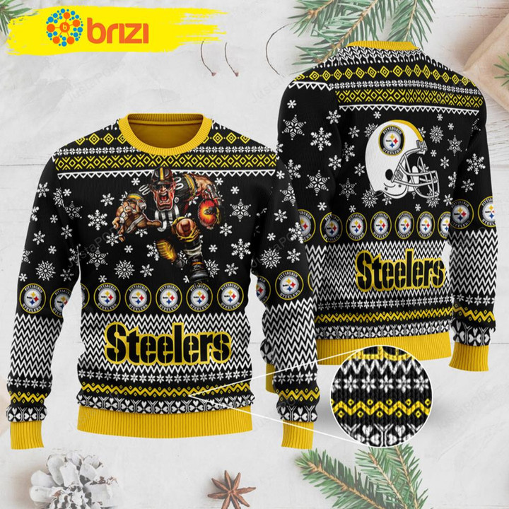 NFL Pittsburgh Steelers Player Rushing Ugly Christmas Sweater