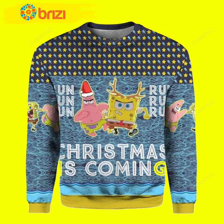 Patrick Star Christmas Is Coming Spongebob Ugly Christmas Sweater