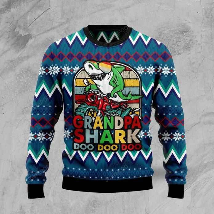 Grandpa Shark Dododo Ugly Christmas Sweater