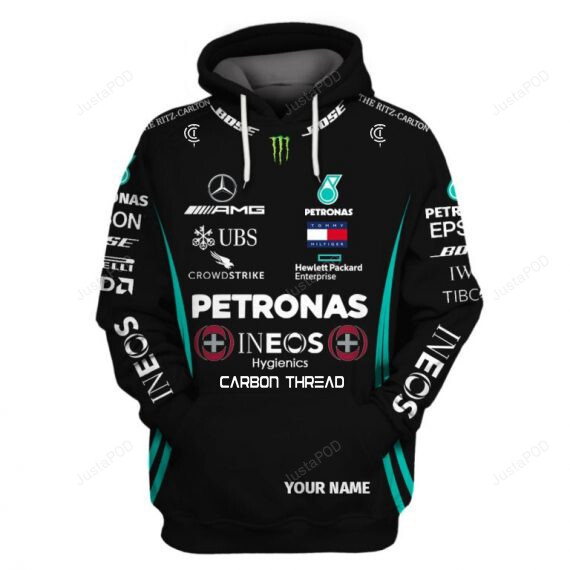 Personalized Petronas Mercedes Ineos Hygienic F1 Black Custom 3d All Over Print Hoodie, Zip-Up Hoodie