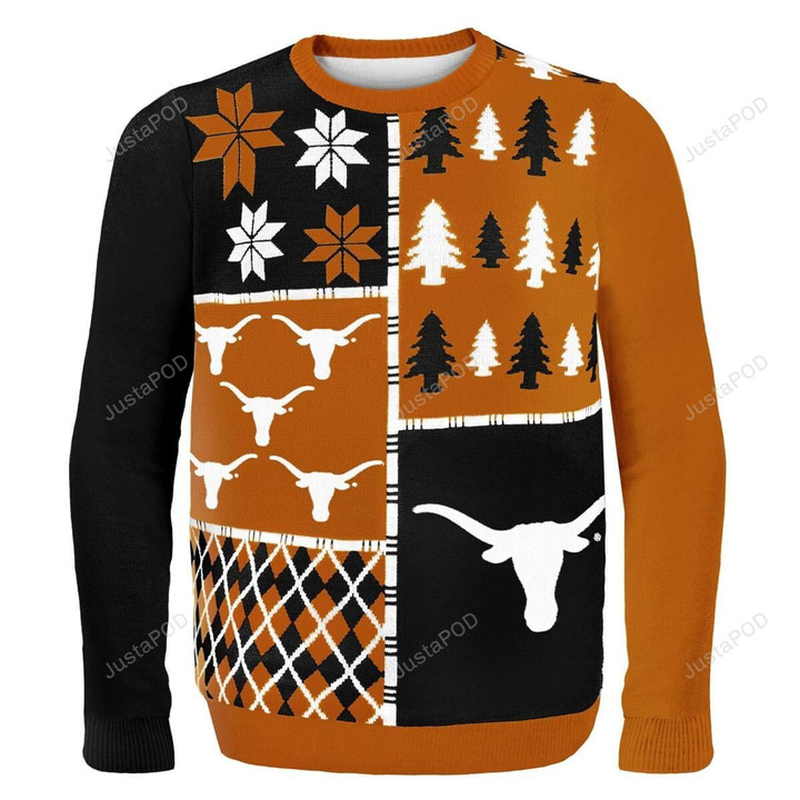 Texas Busy Block NCAA Ugly Christmas Sweater
