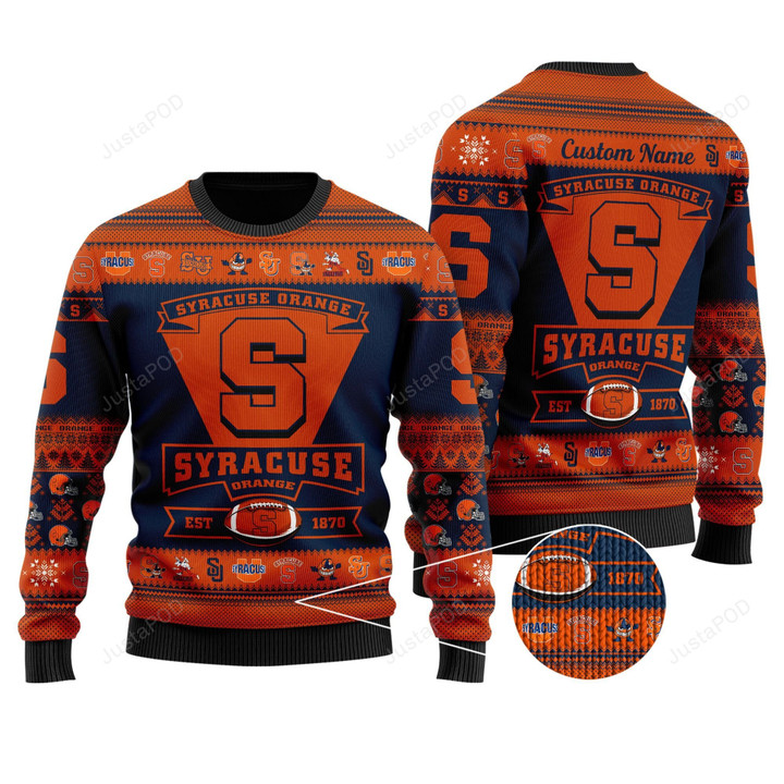 Syracuse Orange Football Team Logo Ugly Christmas Sweater