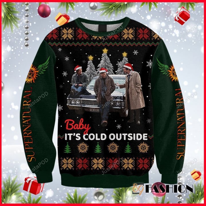 Supernatural Baby Its Cold Outside Ugly Christmas Sweater