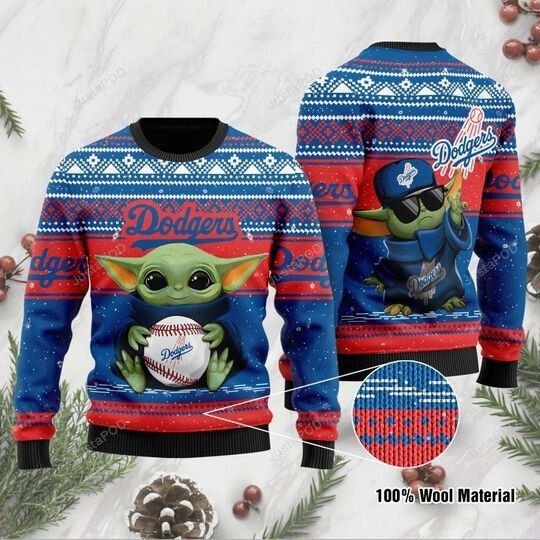 Los Angeles Dodgers With Baby Yoda Ugly Christmas Sweater