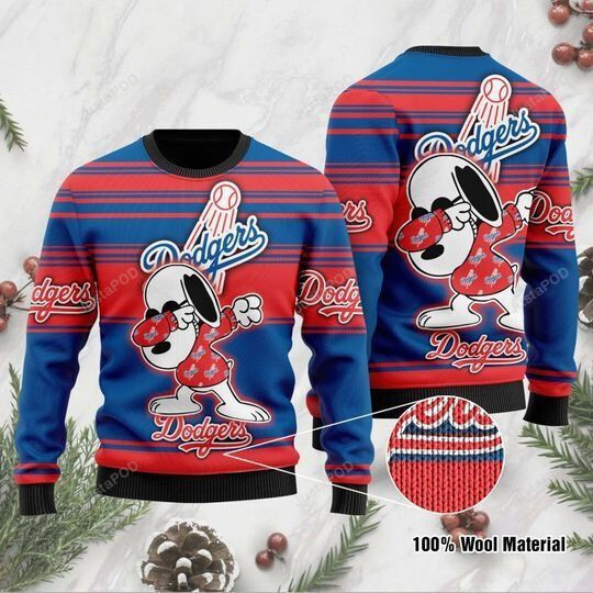 Los Angeles Dodgers Dabbing Snoopy Ugly Christmas Sweater