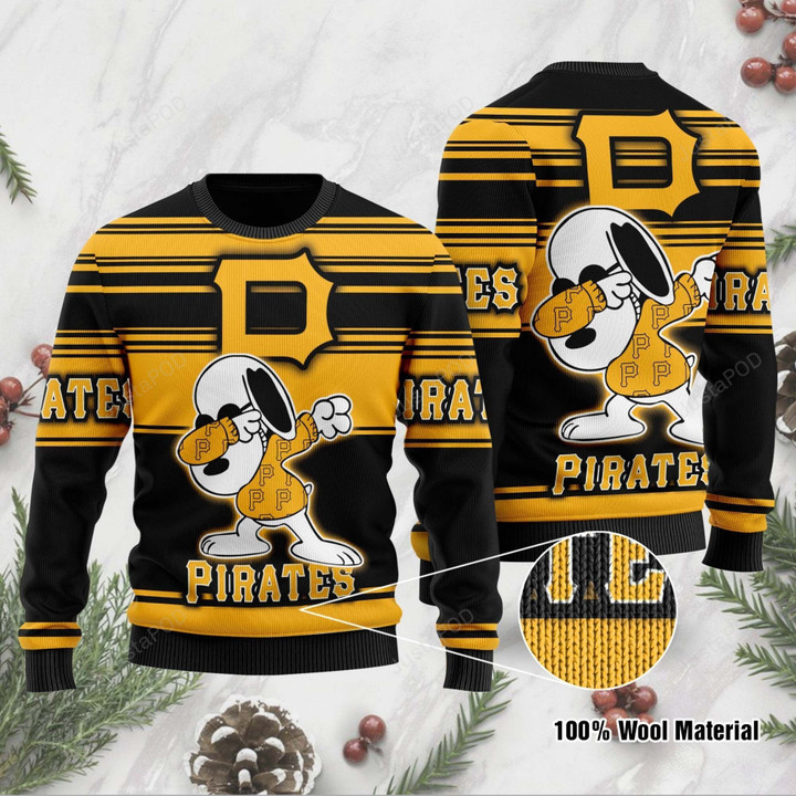 Snoopy Love Pittsburgh Pirates Ugly Christmas Sweater