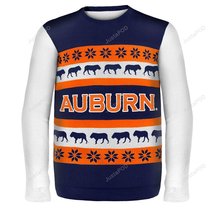 Auburn Tigers Wordmark NCAA Ugly Christmas Sweater