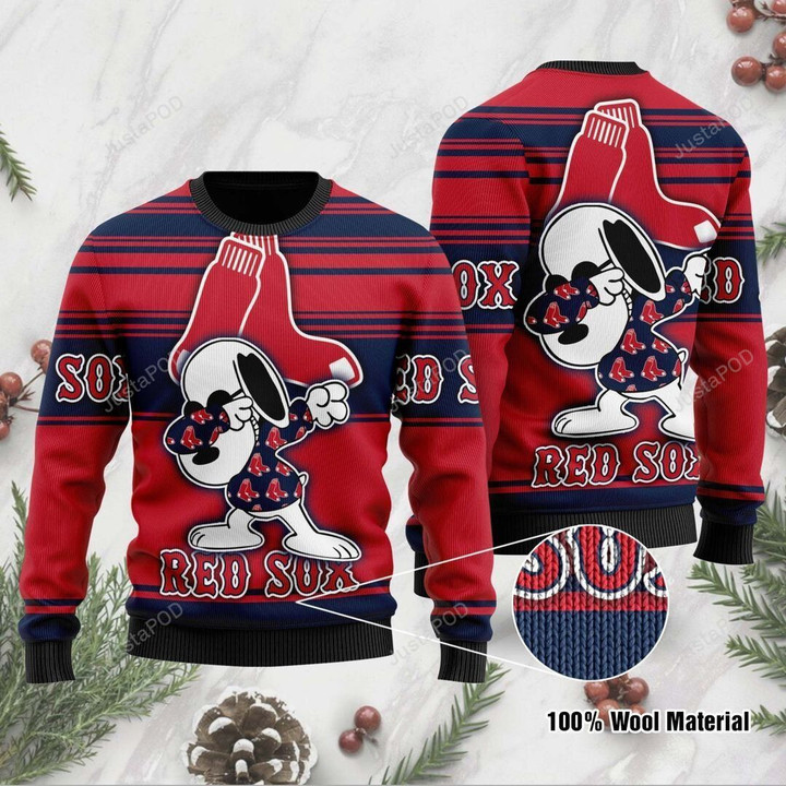 Snoopy Boston Red Sox Ugly Christmas Sweater