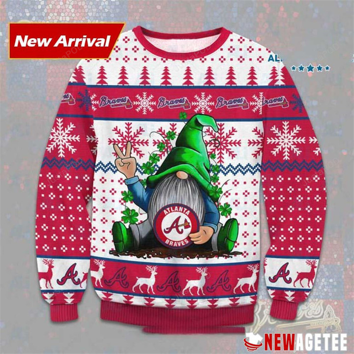 Gnome Atlanta Braves Ugly Christmas Sweater