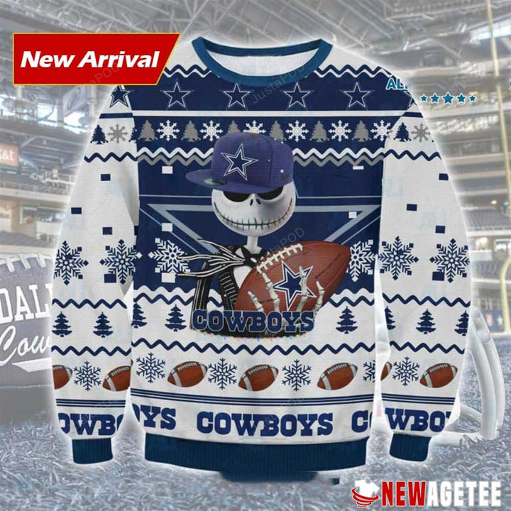 Jack Skellington Dallas Cowboys Ugly Christmas Sweater