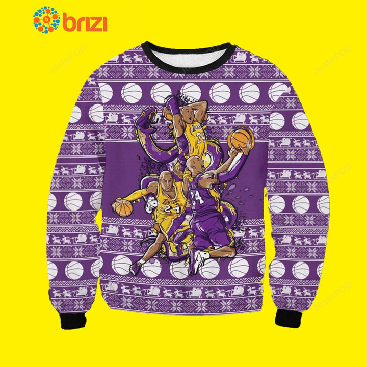 Purple Team Los Angeles Lakers Ugly Christmas Sweater