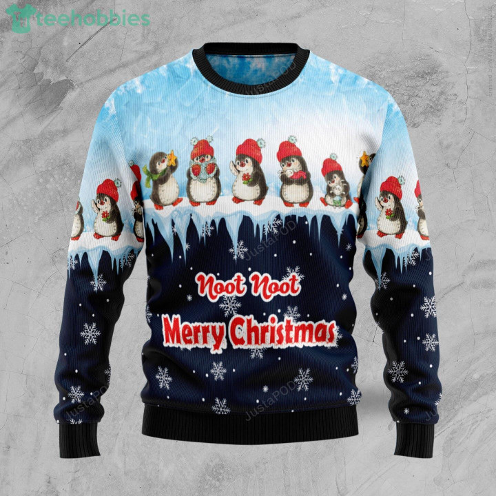 Penguin Hang Out Ugly Christmas Sweater