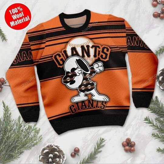 Snoopy And Charlie Brown San Francisco Giants Ugly Christmas Sweater